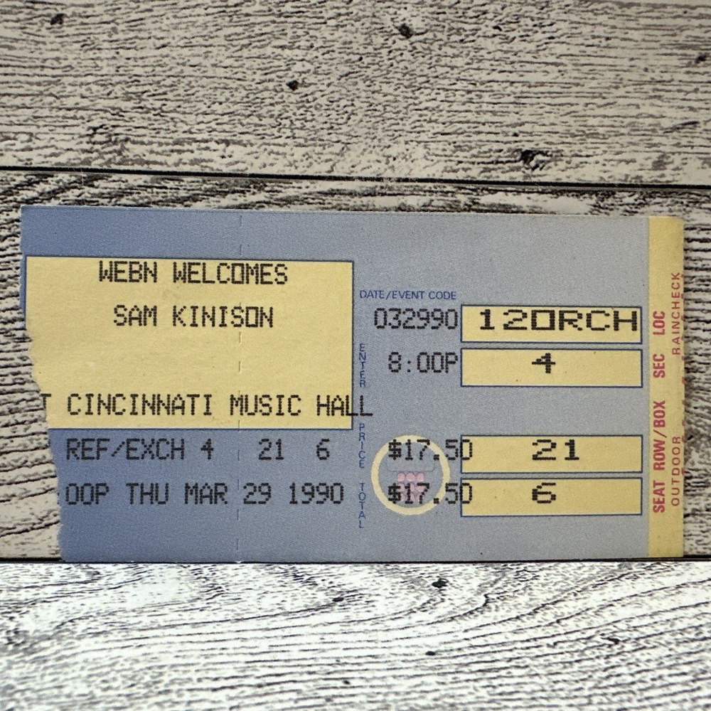 Sam Kinison Ticket Stub March 29, 1990 Cincinnati Music‎ Hall -6
